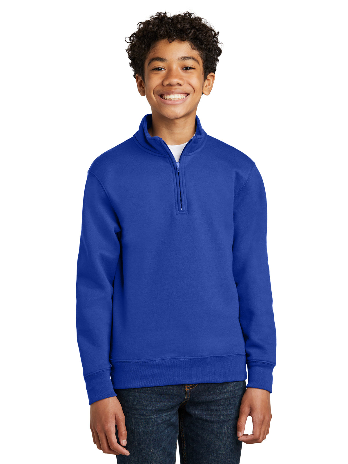 Youth Core Fleece 1/4-Zip Pullover Sweatshirt - PC78YQ - True Royal