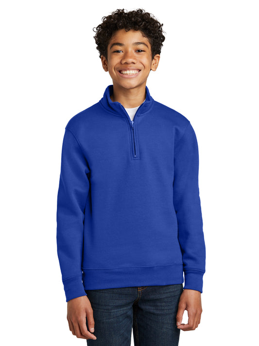 Youth Core Fleece 1/4-Zip Pullover Sweatshirt - PC78YQ - True Royal