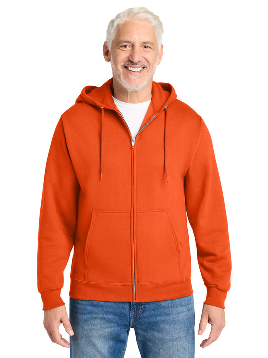Men's 2-Pocket Core Fleece Full-Zip Hooded Sweatshirt - PC78ZH - Orange