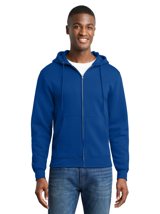 Men's 2-Pocket Core Fleece Full-Zip Hooded Sweatshirt - PC78ZH - Royal