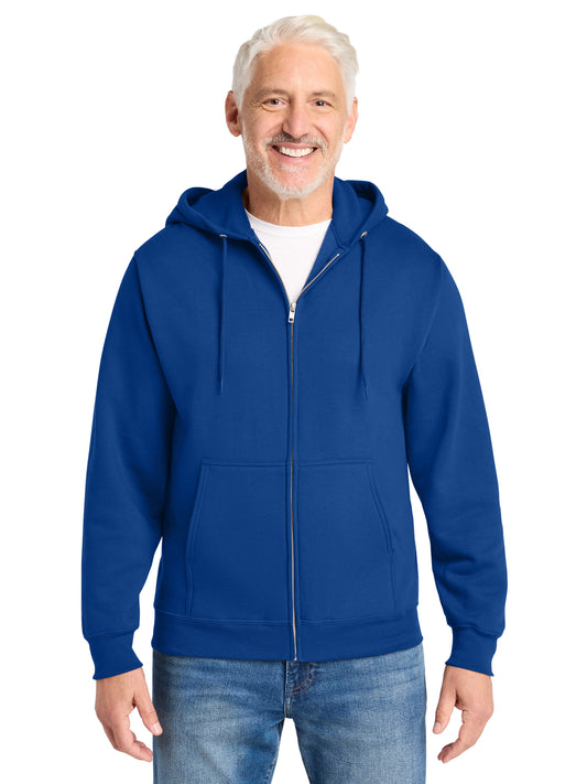 Men's 2-Pocket Core Fleece Full-Zip Hooded Sweatshirt - PC78ZH - True Royal