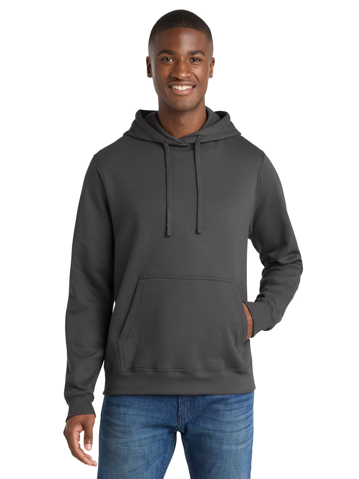 Men's Fleece Hooded Sweatshirt - PC850H - Charcoal