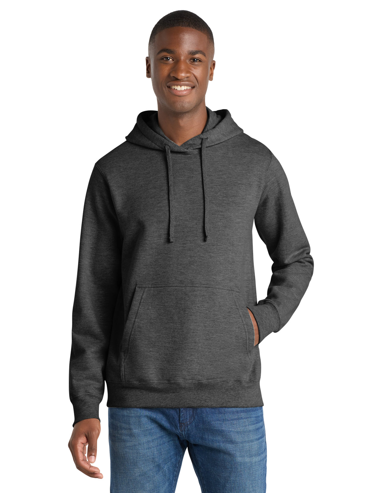 Men's Fleece Hooded Sweatshirt - PC850H - Dark Heather Grey