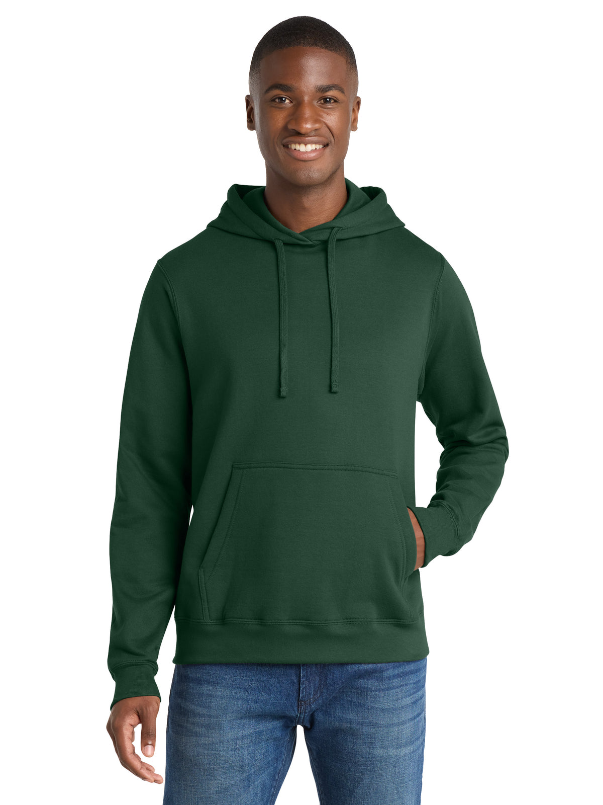 Men's Fleece Hooded Sweatshirt - PC850H - Forest Green