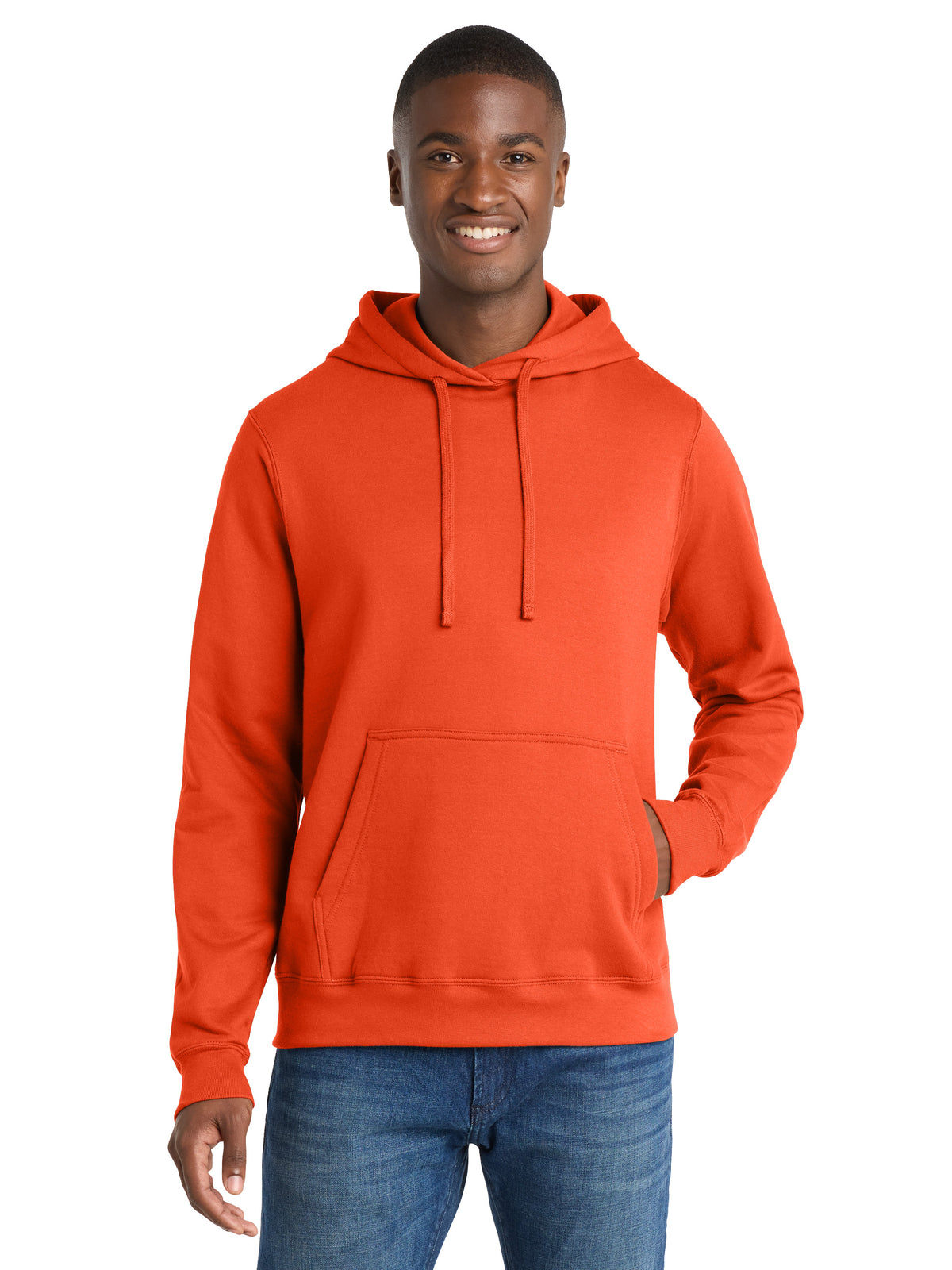 Men's Fleece Hooded Sweatshirt - PC850H - Orange