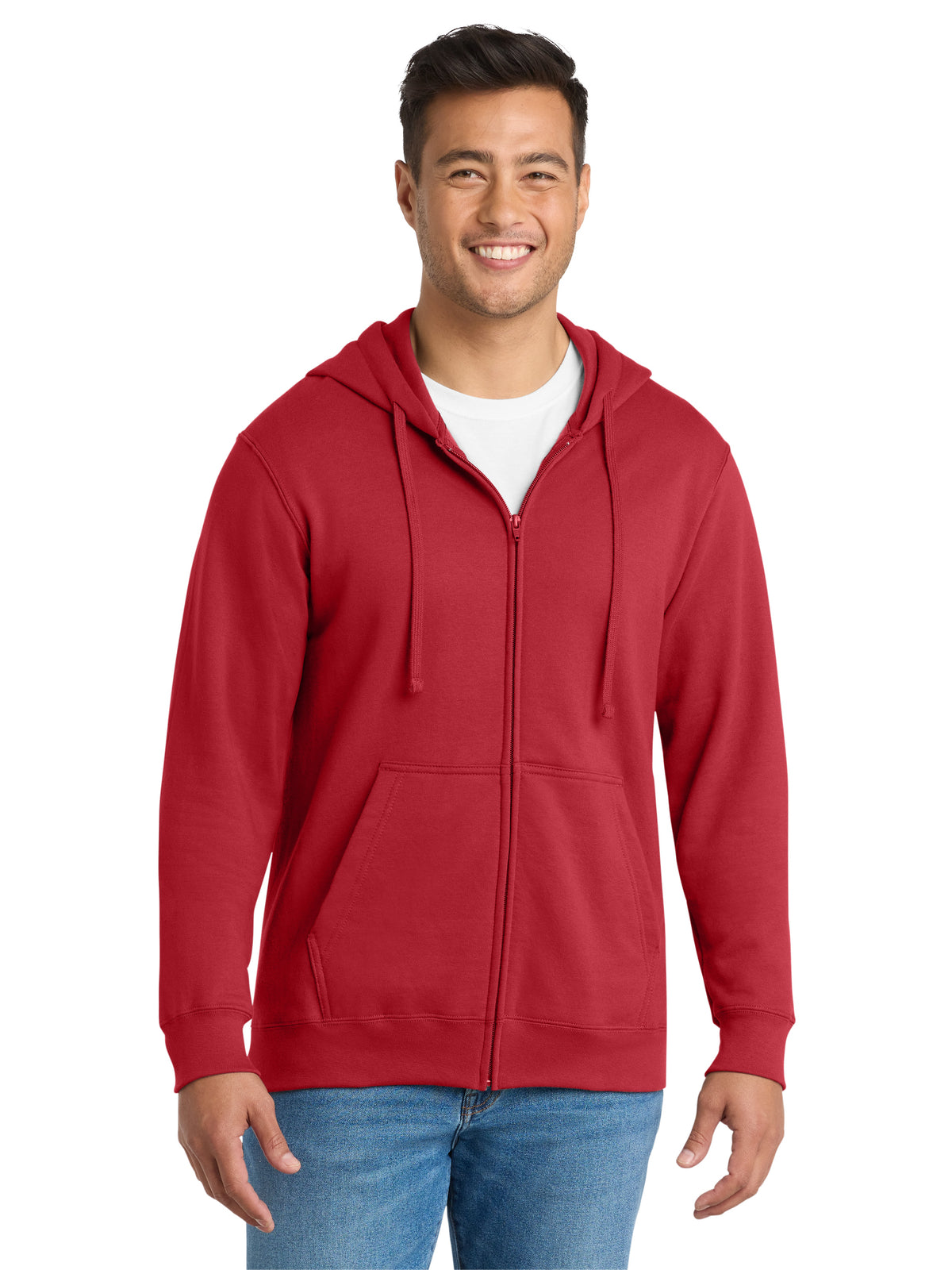 Men's Fleece Full-Zip Hooded Sweatshirt - PC850ZH - Team Cardinal