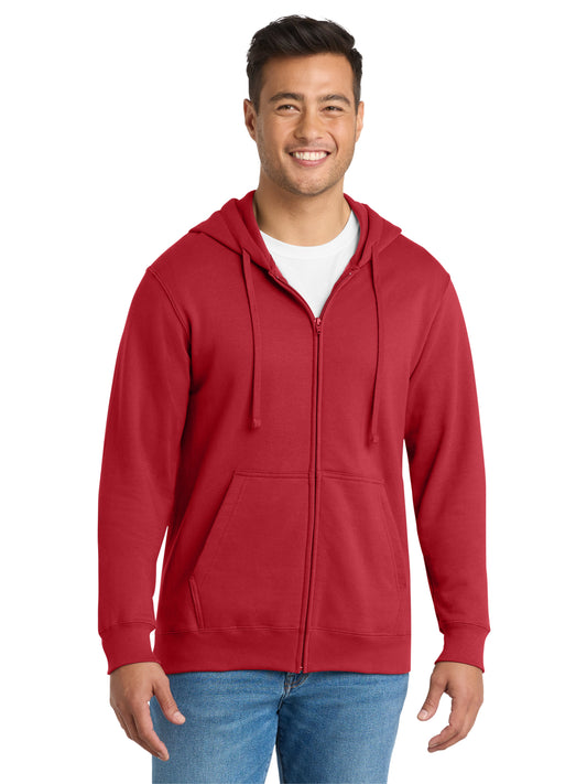Men's Fleece Full-Zip Hooded Sweatshirt - PC850ZH - Team Cardinal