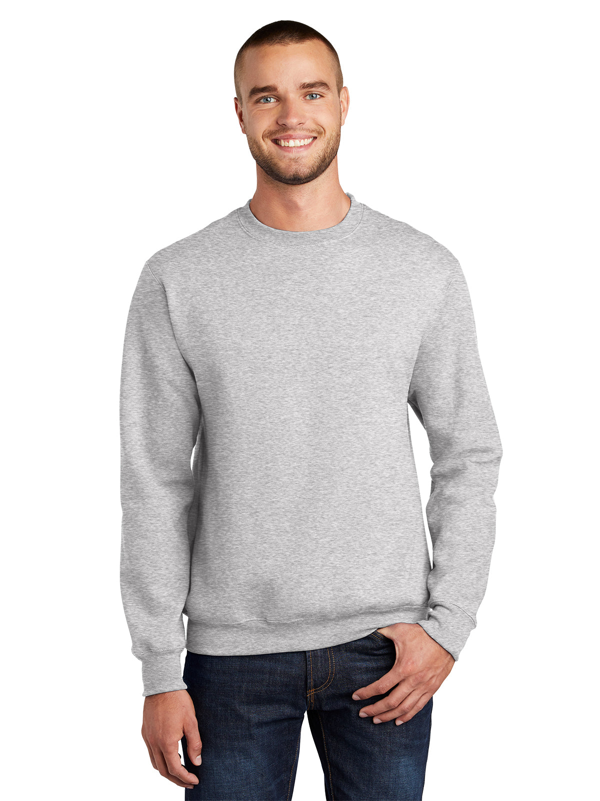 Men's Essential Fleece Crewneck Sweatshirt - PC90 - Ash