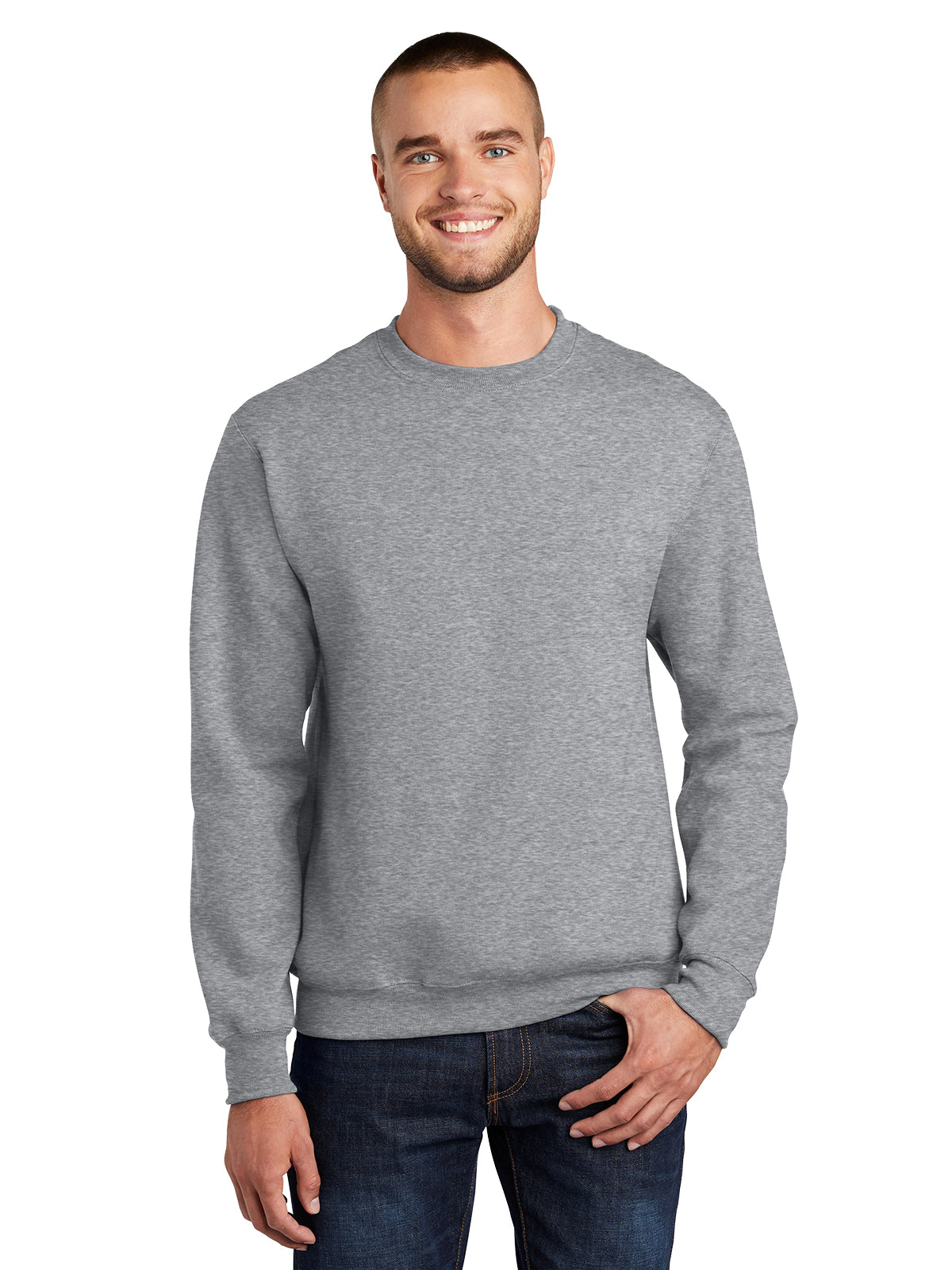 Men's Essential Fleece Crewneck Sweatshirt - PC90 - Athletic Heather