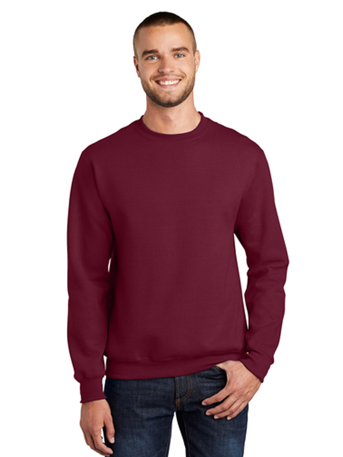 Men's Essential Fleece Crewneck Sweatshirt - PC90 - Cardinal