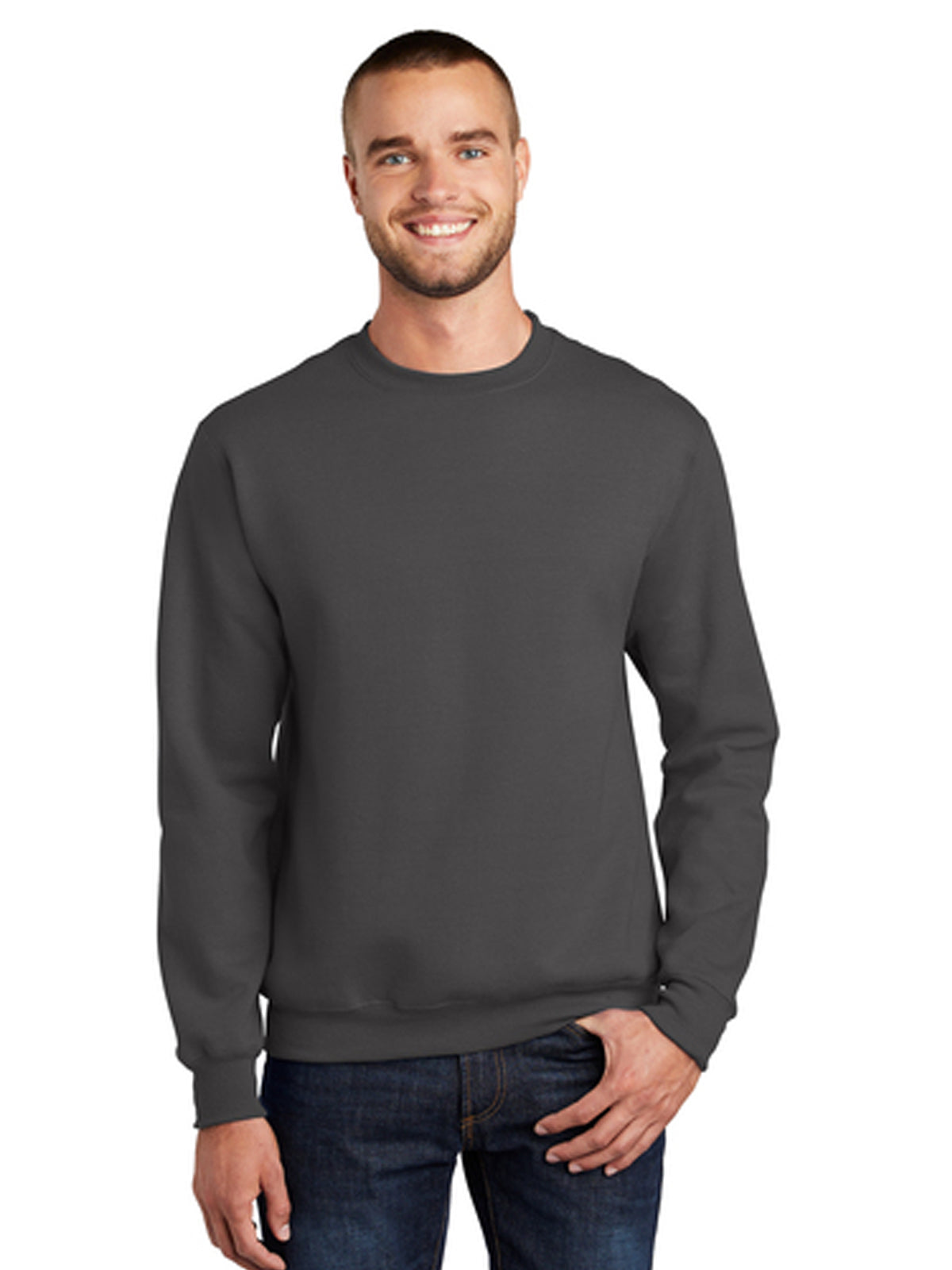 Men's Essential Fleece Crewneck Sweatshirt - PC90 - Charcoal