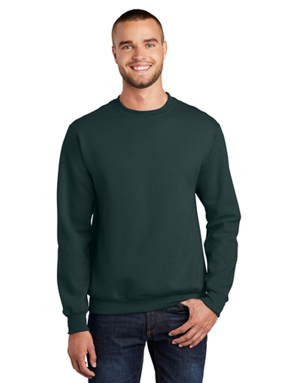Men's Essential Fleece Crewneck Sweatshirt - PC90 - Dark Green