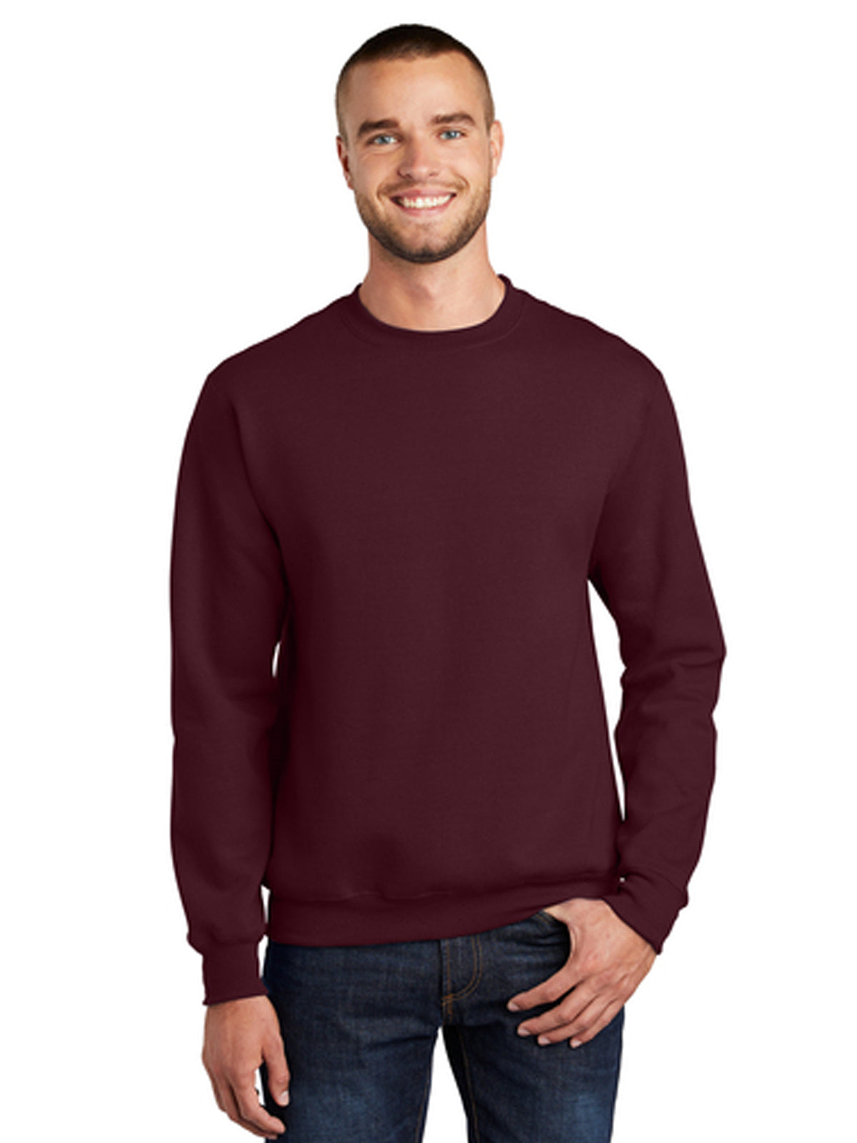 Men's Essential Fleece Crewneck Sweatshirt - PC90 - Maroon