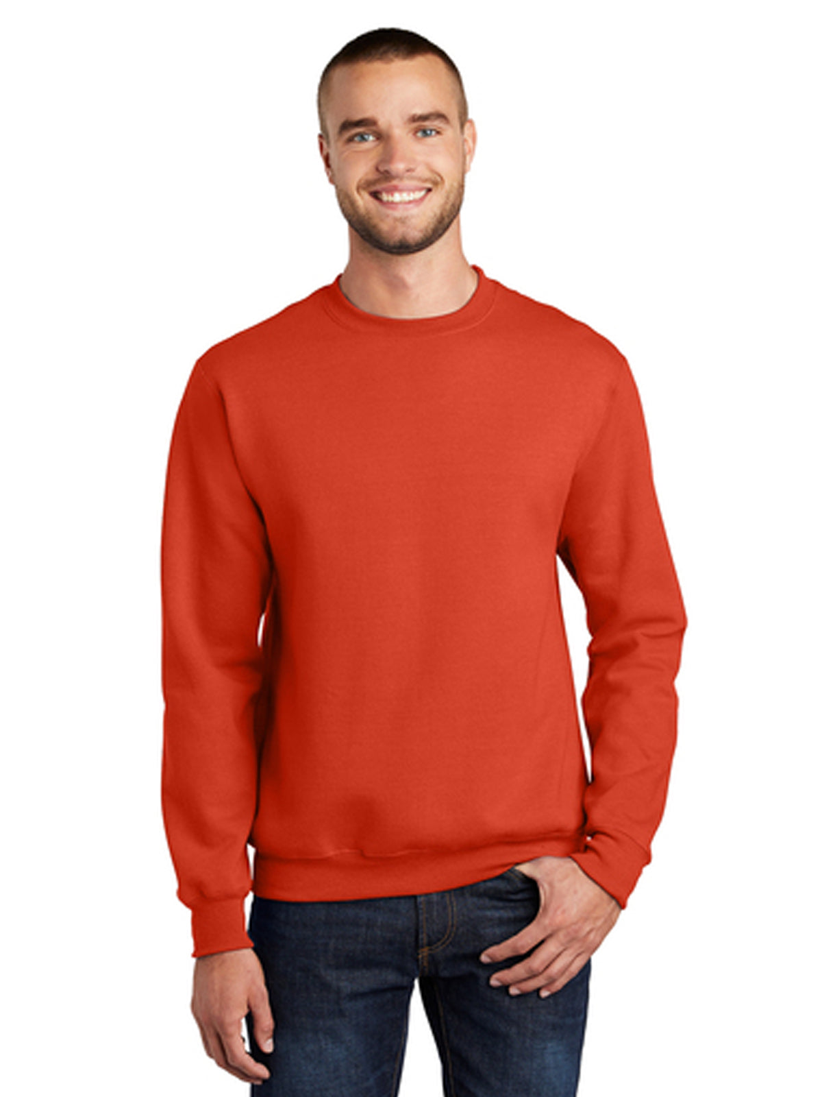Men's Essential Fleece Crewneck Sweatshirt - PC90 - Orange