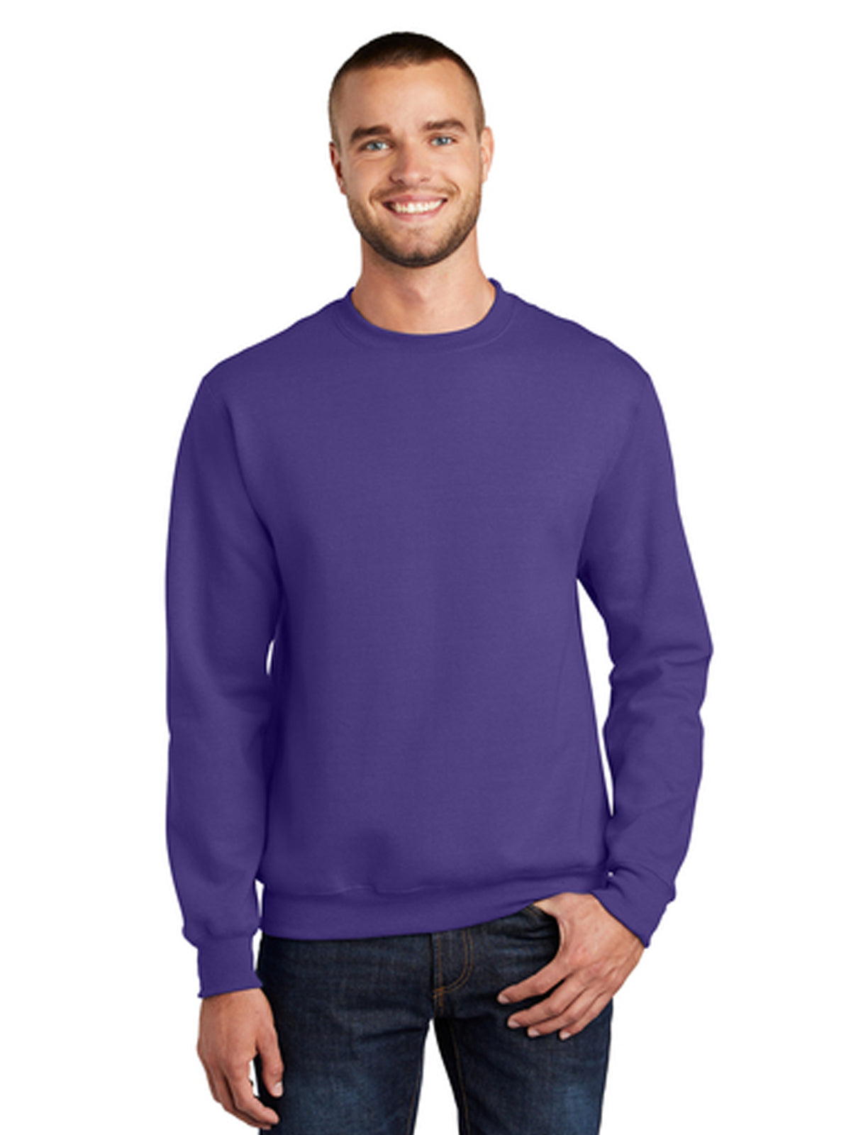 Men's Essential Fleece Crewneck Sweatshirt - PC90 - Purple