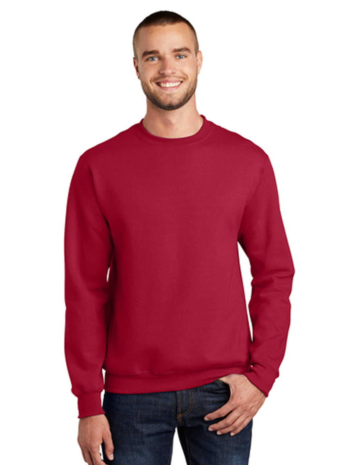 Men's Essential Fleece Crewneck Sweatshirt - PC90 - Red