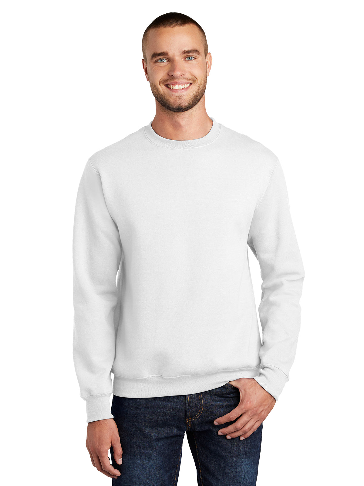 Men's Essential Fleece Crewneck Sweatshirt - PC90 - White