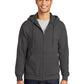Men's Essential Fleece Full-Zip Hooded Sweatshirt - PC90ZH - Charcoal
