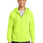 Men's Essential Fleece Full-Zip Hooded Sweatshirt - PC90ZH - Safety Green