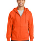Men's Essential Fleece Full-Zip Hooded Sweatshirt - PC90ZH - Safety Orange