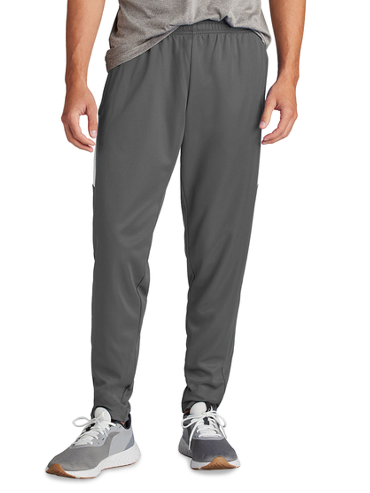 Men's 2-Pocket Moisture Wicking Travel Pant - PST800 - Iron Grey/ White