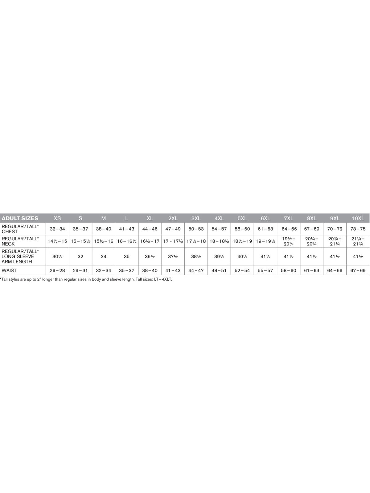 SIZECHART