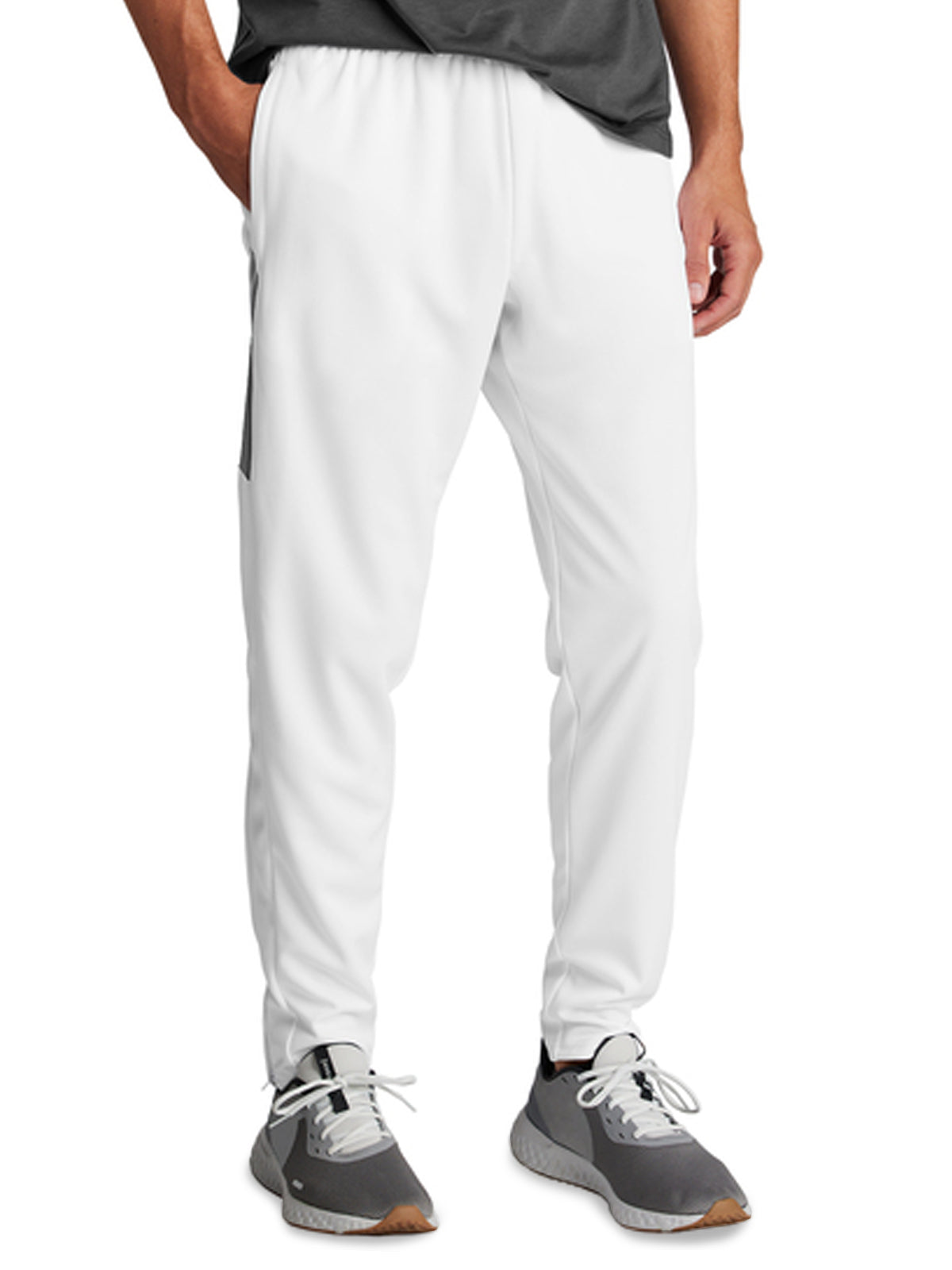 Men's 2-Pocket Moisture Wicking Travel Pant - PST800 - White/ Iron Grey