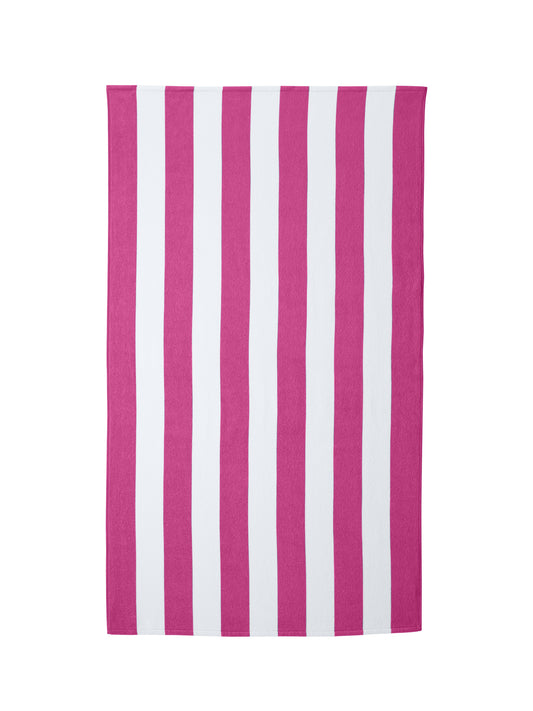 Cabana Stripe Beach Towel - PT43 - Tropical Pink