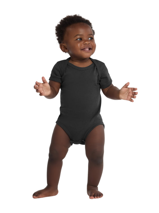 Unisex Infant Short Sleeve Baby Rib Bodysuit - RS4400 - Black