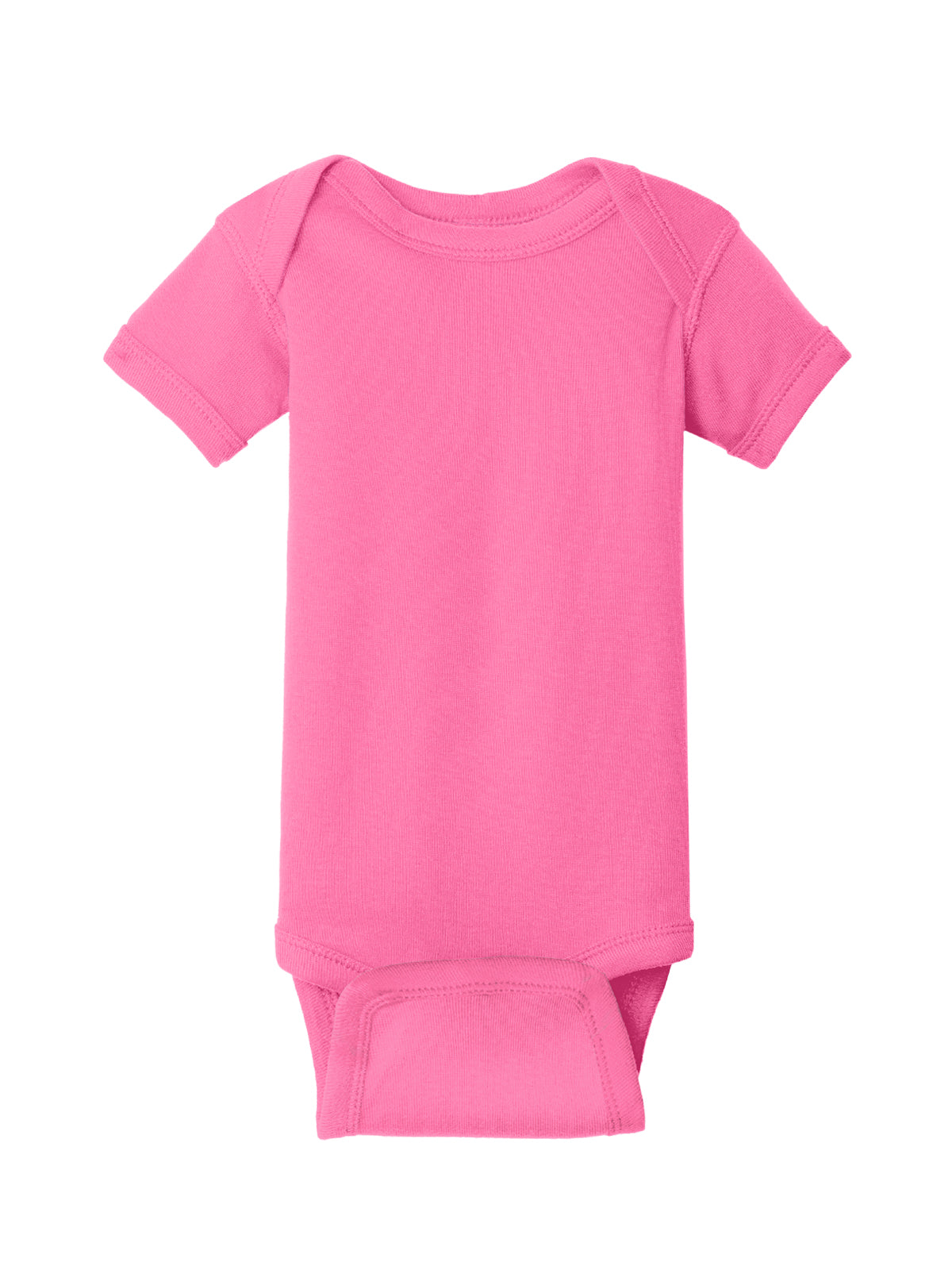 Unisex Infant Short Sleeve Baby Rib Bodysuit - RS4400 - Hot Pink