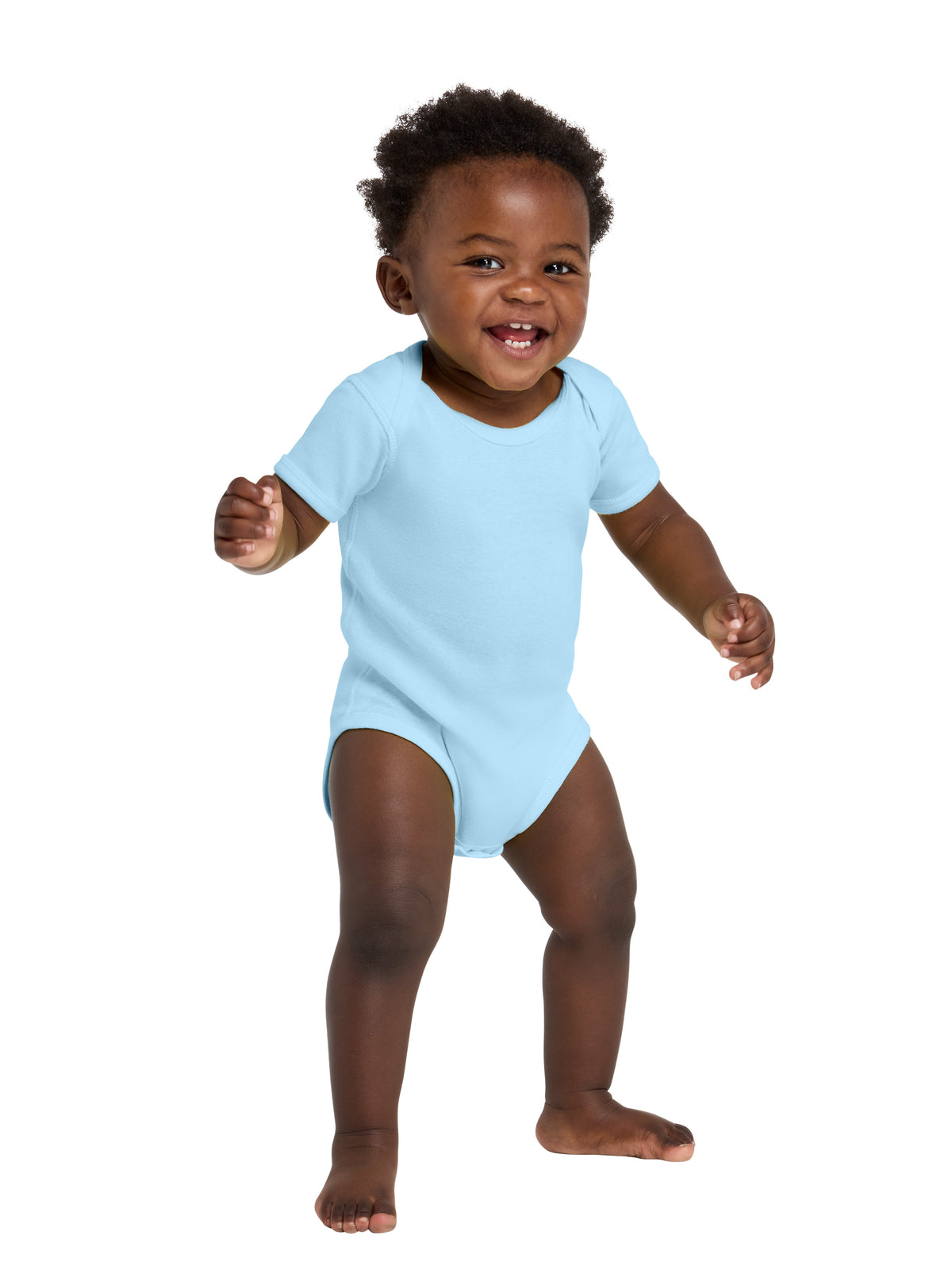 Unisex Infant Short Sleeve Baby Rib Bodysuit - RS4400 - Light Blue
