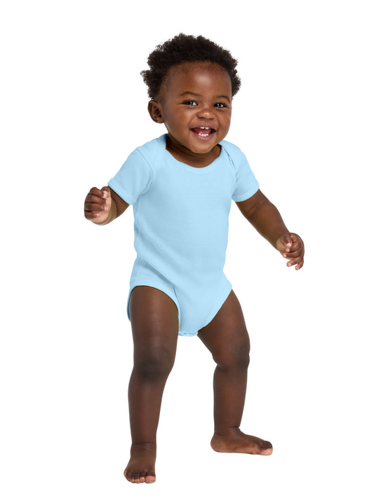 Unisex Infant Short Sleeve Baby Rib Bodysuit - RS4400 - Light Blue