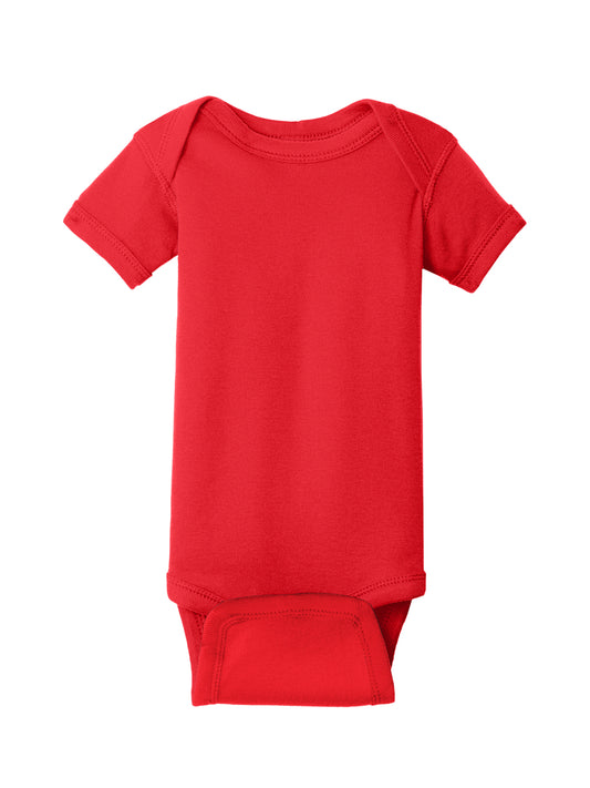 Unisex Infant Short Sleeve Baby Rib Bodysuit - RS4400 - Red