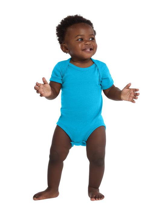 Unisex Infant Short Sleeve Baby Rib Bodysuit - RS4400 - Turquoise