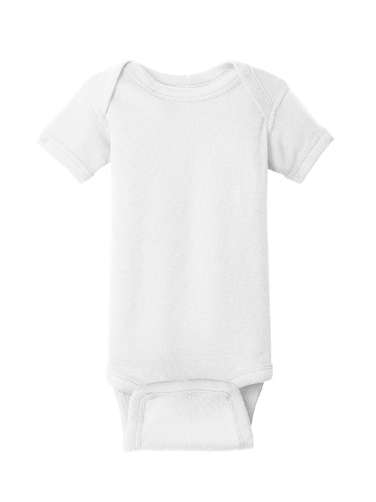 Unisex Infant Short Sleeve Baby Rib Bodysuit - RS4400 - White