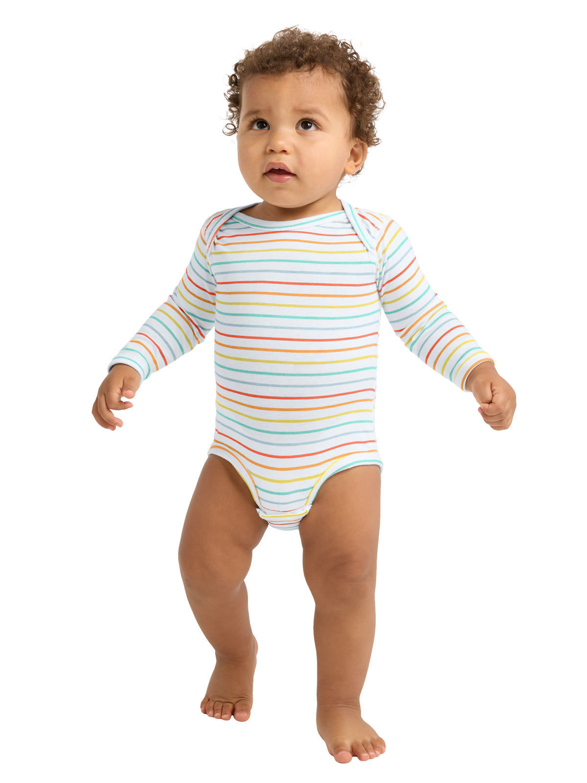 Unisex Infant Long Sleeve Jersey Bodysuit - RS4421 - Rainbow Stripe