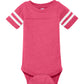 Unisex Infant Football Fine Jersey Bodysuit - RS4437 - Vintage Hot Pink/Blended White