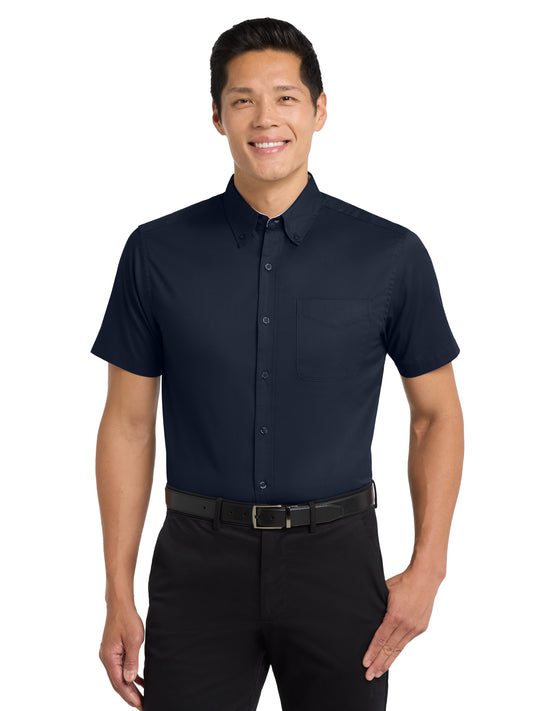 Men's Short Sleeve Easy Case Shirt - S508 - Navy/Light Stone