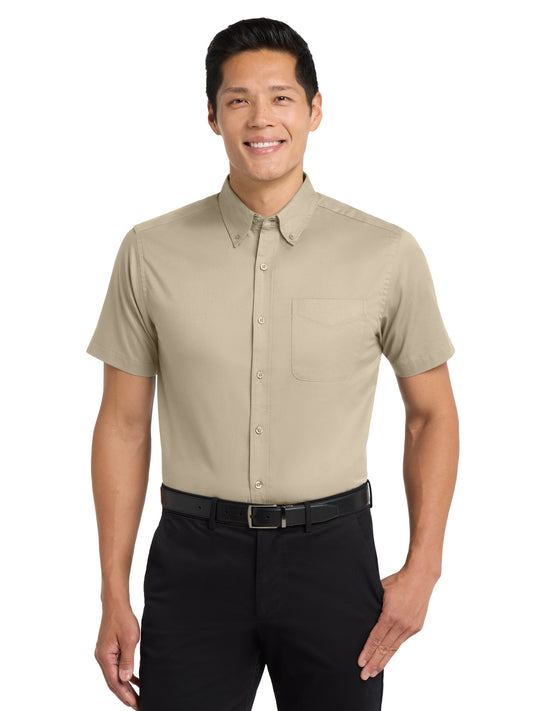 Men's Short Sleeve Easy Case Shirt - S508 - Stone