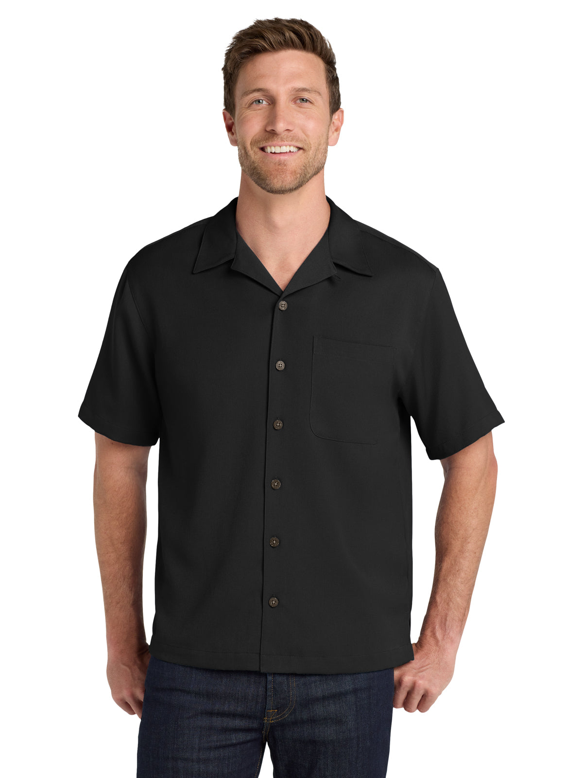 Men's Easy Care Camp Shirt - S535 - Black