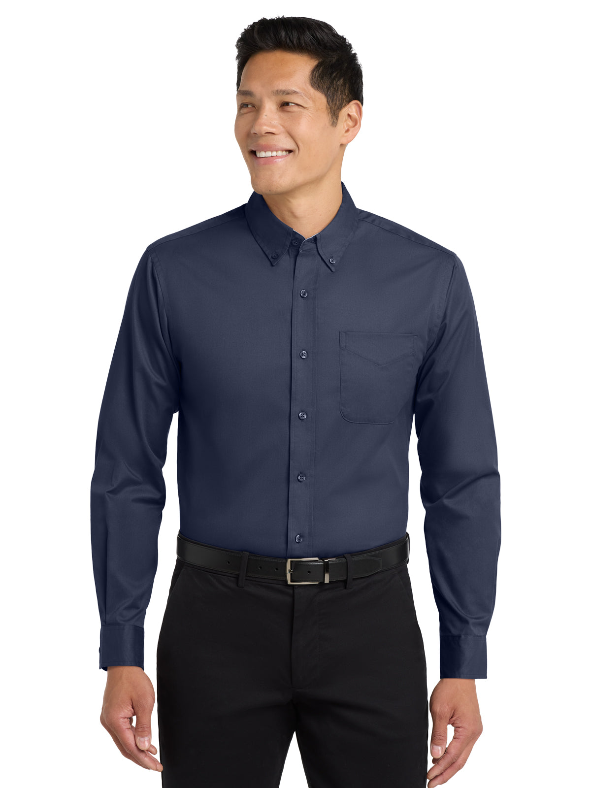 Men's Easy Care Shirt - S608 - Navy/Light Stone