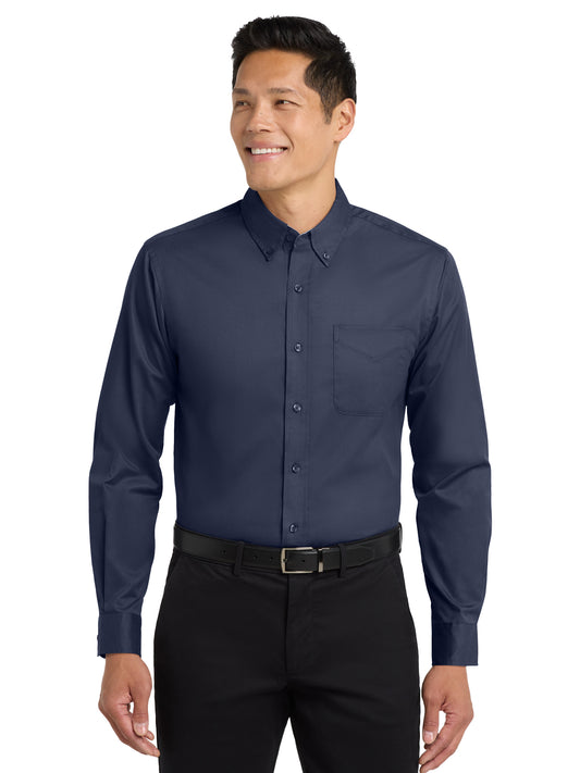Men's Easy Care Shirt - S608 - Navy/Light Stone