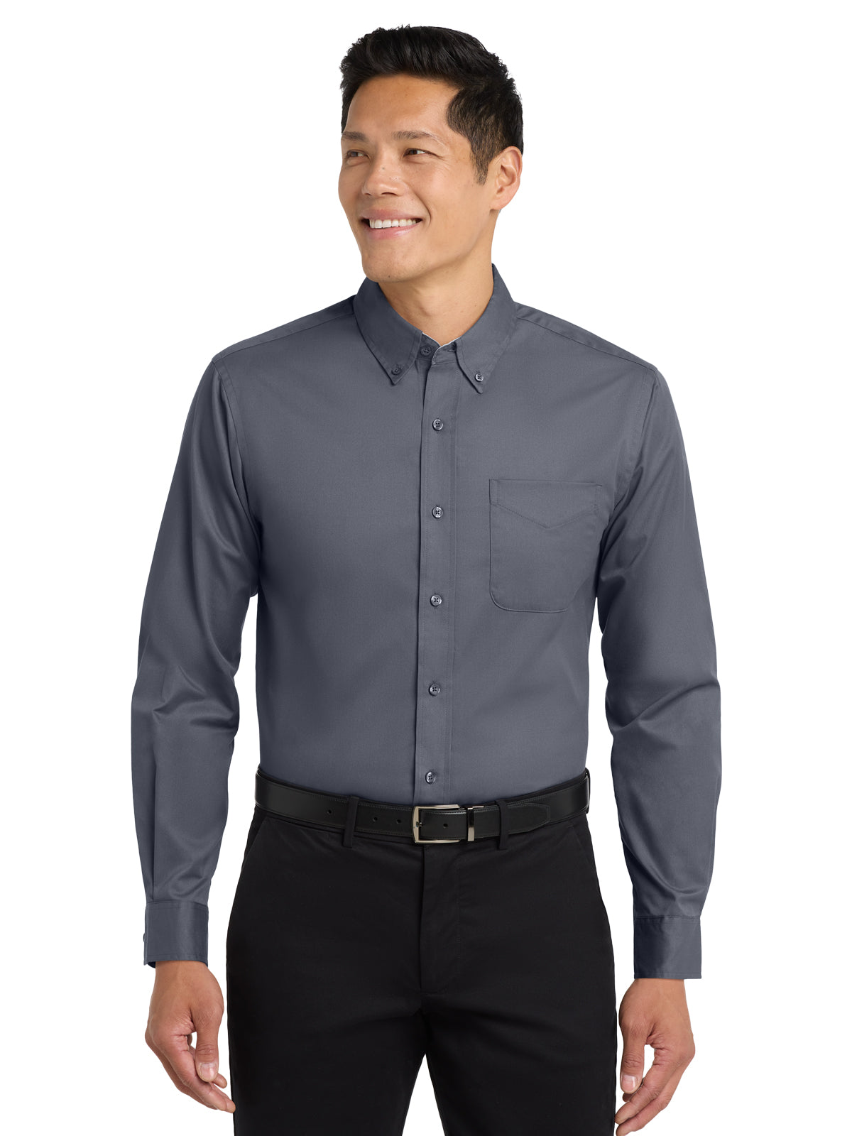 Men's Easy Care Shirt - S608 - Steel Grey/Light Stone