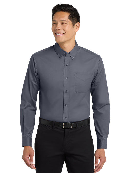 Men's Easy Care Shirt - S608 - Steel Grey/Light Stone