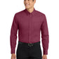 Men's Long Sleeve Easy Case Shirt - S608ES - Burgundy/Light Stone