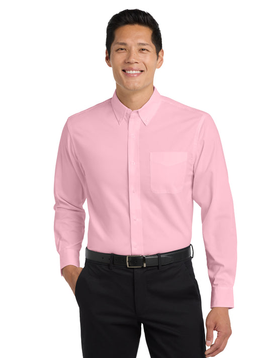Men's Long Sleeve Easy Case Shirt - S608ES - Light Pink