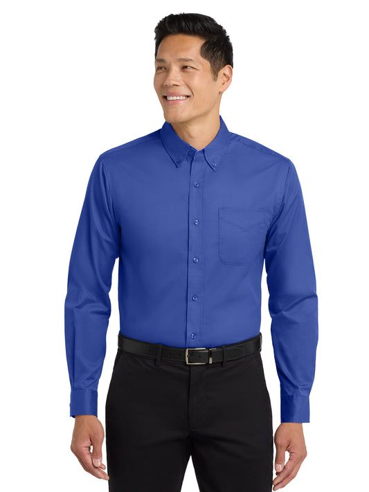 Men's Long Sleeve Easy Case Shirt - S608ES - Royal/Classic Navy