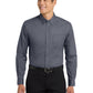 Men's Long Sleeve Easy Case Shirt - S608ES - Steel Grey/Light Stone