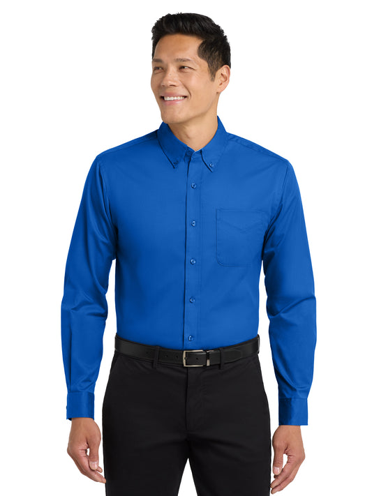 Men's Long Sleeve Easy Case Shirt - S608ES - Strong Blue
