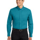 Men's Long Sleeve Easy Case Shirt - S608ES - Teal Green
